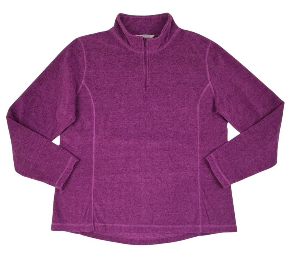Gander Mountain Guide Series Polartec Fleece Womens XL Purple Pullover 1/4 Zip